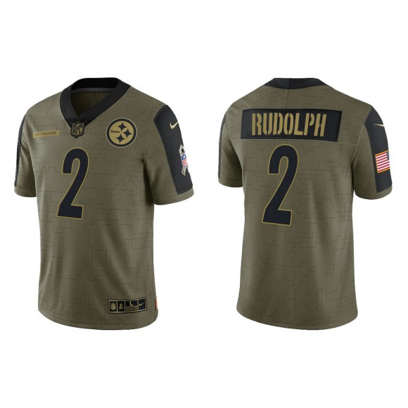 Men's Mason Rudolph Pittsburgh Steelers Olive 2021 Salute To Service Limited Jersey