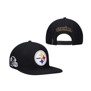 Pittsburgh Steelers Pro Standard Black Logo II Snapback Hat