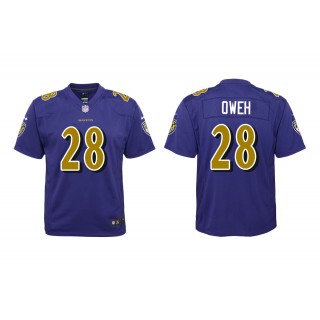 Youth Jayson Oweh Baltimore Ravens Purple Color Rush Game Jersey