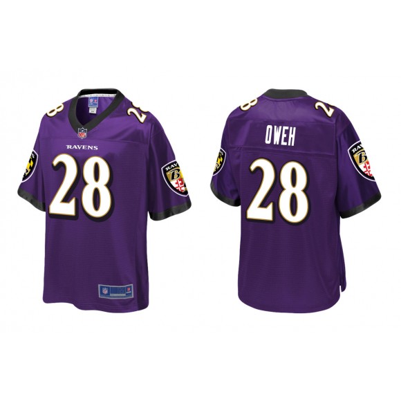 Men's Jayson Oweh Baltimore Ravens Purple Pro Line Jersey