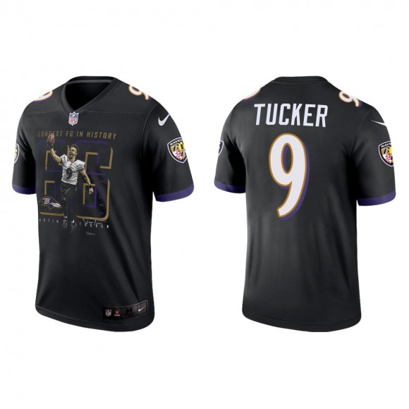 Ravens Justin Tucker Longest Field Goal Black Legend Jersey