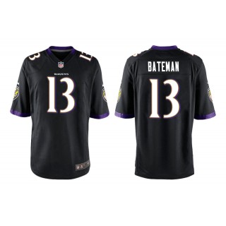 Men's Rashod Bateman Baltimore Ravens Black 2021 NFL Draft Jersey