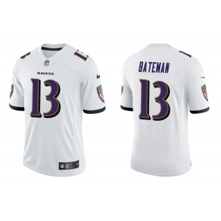 Men's Rashod Bateman Baltimore Ravens White 2021 NFL Draft Jersey