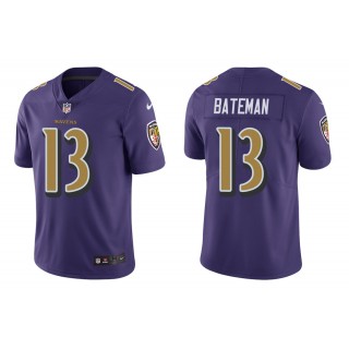 Men's Rashod Bateman Baltimore Ravens Purple Color Rush Limited Jersey