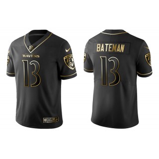 Men's Rashod Bateman Baltimore Ravens Black Golden Edition Jersey