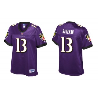 Women's Rashod Bateman Baltimore Ravens Purple Pro Line Jersey