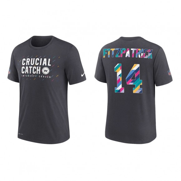 Ryan Fitzpatrick Washington Football Team Nike Charcoal 2021 NFL Crucial Catch Performance T-Shirt