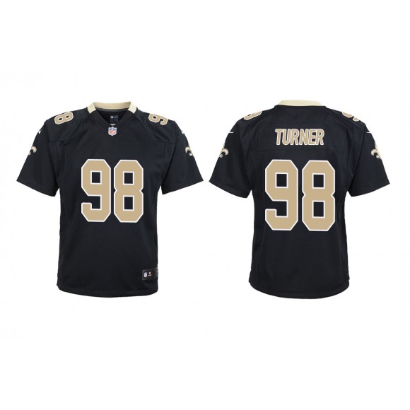 Youth Payton Turner New Orleans Saints Black 2021 NFL Draft Jersey