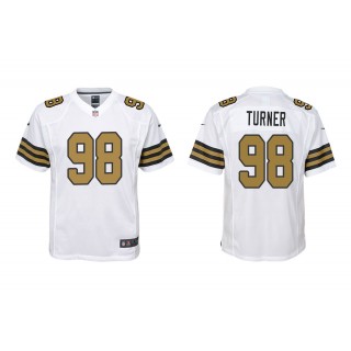 Youth Payton Turner New Orleans Saints White Color Rush Game Jersey