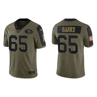 Men's Aaron Banks San Francisco 49ers Olive 2021 Salute To Service Limited Jersey