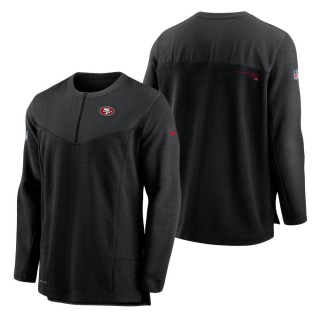 San Francisco 49ers Nike Black Sideline Half-Zip UV Performance Jacket