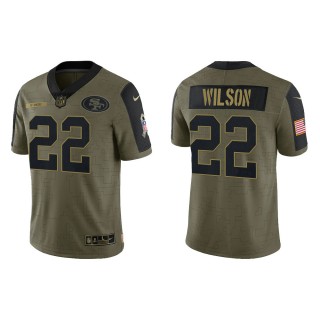 Men's Jeff Wilson San Francisco 49ers Olive 2021 Salute To Service Limited Jersey