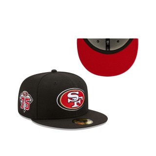 San Francisco 49ers New Era Black 75th Anniversary Side Patch 59FIFTY Fitted Hat