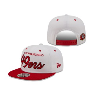 San Francisco 49ers New Era White Scarlet Sparky Original 9FIFTY Snapback Hat