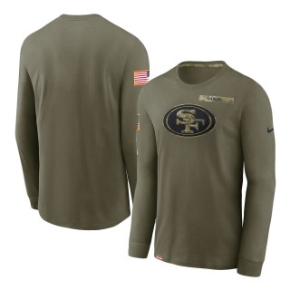 2021 Salute To Service 49ers Olive Performance Long Sleeve T-Shirt