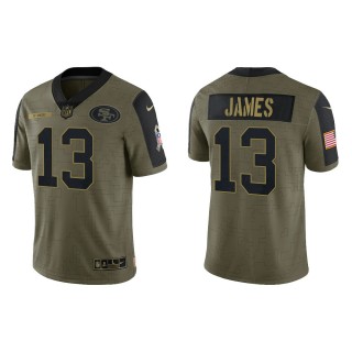 Men's Richie James San Francisco 49ers Olive 2021 Salute To Service Limited Jersey
