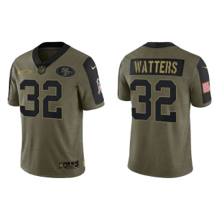Men's Ricky Watters San Francisco 49ers Olive 2021 Salute To Service Limited Jersey
