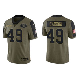 Men's Trenton Cannon San Francisco 49ers Olive 2021 Salute To Service Limited Jersey