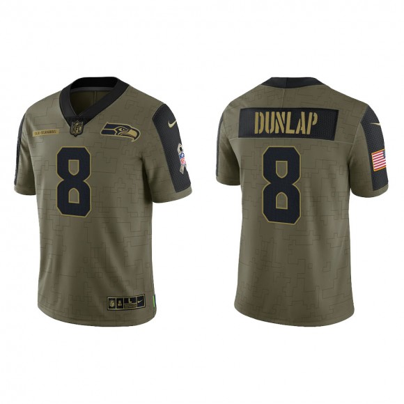 Men's Carlos Dunlap Seattle Seahawks Olive 2021 Salute To Service Limited Jersey