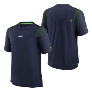 Seattle Seahawks Nike College Navy Sideline Player UV Performance T-Shirt
