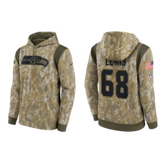 Men's Damien Lewis Seattle Seahawks Camo 2021 Salute To Service Therma Hoodie