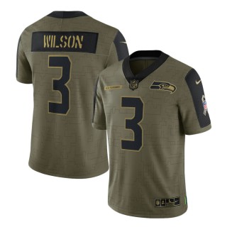 2021 Salute To Service Seahawks Russell Wilson Olive Limited Player Jersey