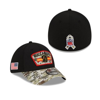 2021 Salute To Service Buccaneers Black Camo Historic Logo 39THIRTY Flex Hat