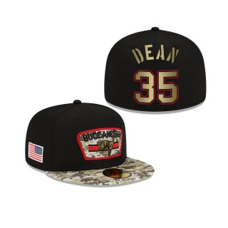 Men's Jamel Dean Tampa Bay Buccaneers Black Camo 2021 Salute To Service 59FIFTY Fitted Hat
