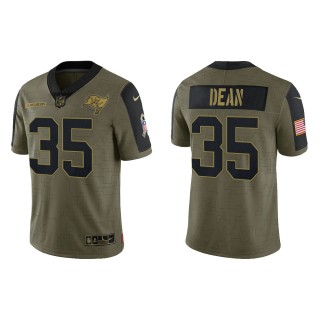 Men's Jamel Dean Tampa Bay Buccaneers Olive 2021 Salute To Service Limited Jersey