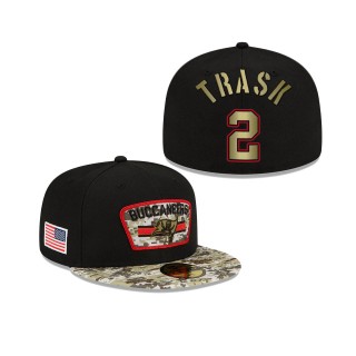 Men's Kyle Trask Tampa Bay Buccaneers Black Camo 2021 Salute To Service 59FIFTY Fitted Hat