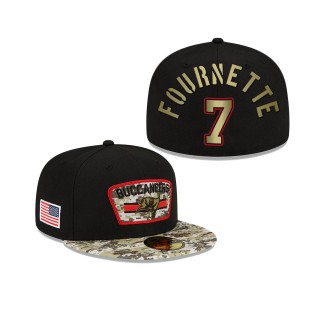 Men's Leonard Fournette Tampa Bay Buccaneers Black Camo 2021 Salute To Service 59FIFTY Fitted Hat