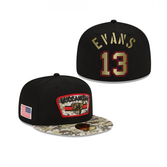 Men's Mike Evans Tampa Bay Buccaneers Black Camo 2021 Salute To Service 59FIFTY Fitted Hat
