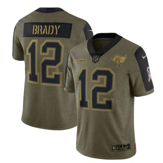 2021 Salute To Service Buccaneers Tom Brady Olive Limited Player Jersey