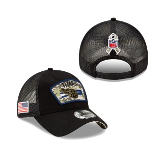 2021 Salute To Service Titans Black Trucker 9TWENTY Adjustable Hat