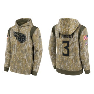 Men's Caleb Farley Tennessee Titans Camo 2021 Salute To Service Therma Hoodie
