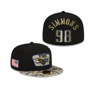 Men's Jeffery Simmons Tennessee Titans Black Camo 2021 Salute To Service 59FIFTY Fitted Hat