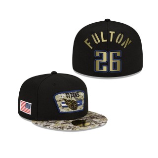 Men's Kristian Fulton Tennessee Titans Black Camo 2021 Salute To Service 59FIFTY Fitted Hat