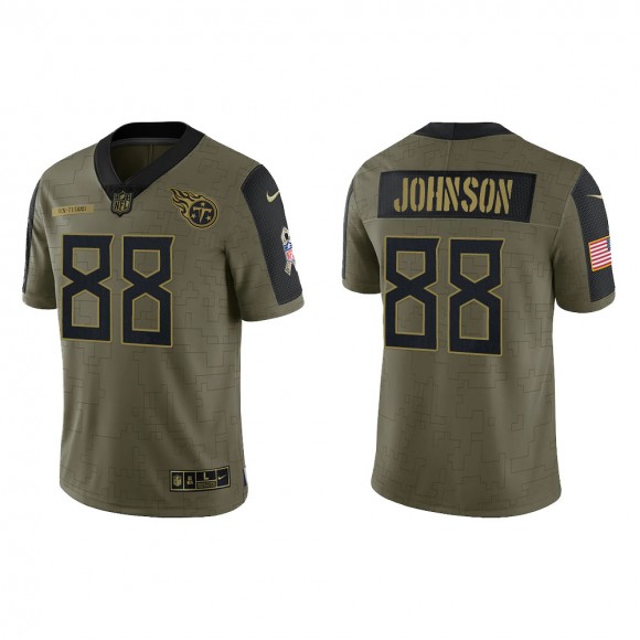 Men's Marcus Johnson Tennessee Titans Olive 2021 Salute To Service Limited Jersey