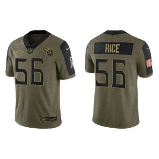 Men's Monty Rice Tennessee Titans Olive 2021 Salute To Service Limited Jersey
