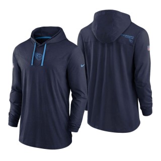Tennessee Titans Navy Sideline Performance Hoodie T-Shirt