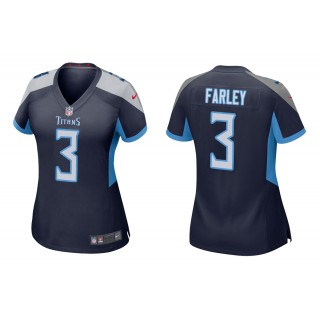 Women's Caleb Farley Tennessee Titans Navy 2021 NFL Draft Jersey
