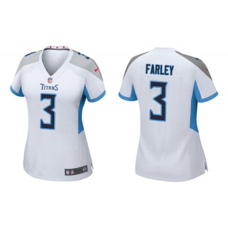 Women's Caleb Farley Tennessee Titans White 2021 NFL Draft Jersey