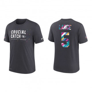 Trey Lance San Francisco 49ers Nike Charcoal 2021 NFL Crucial Catch Performance T-Shirt