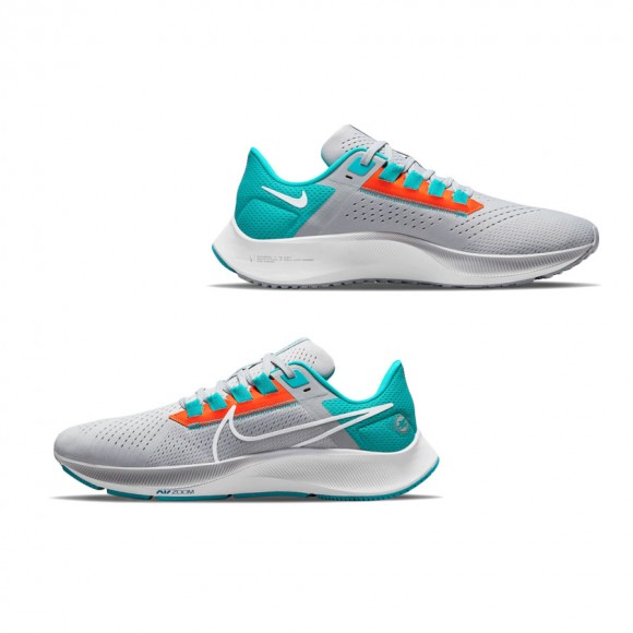 Unisex Miami Dolphins Nike Gray Zoom Pegasus 38 Shoes