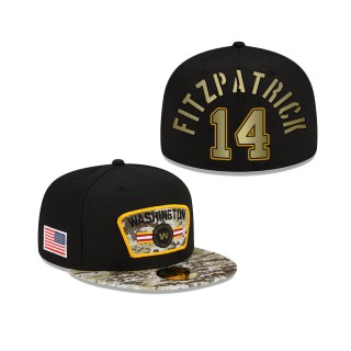 Men's Ryan Fitzpatrick Washington Football Team Black Camo 2021 Salute To Service 59FIFTY Fitted Hat