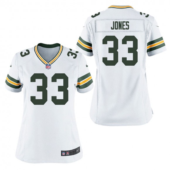 Women's Green Bay Packers Aaron Jones White Game Jersey