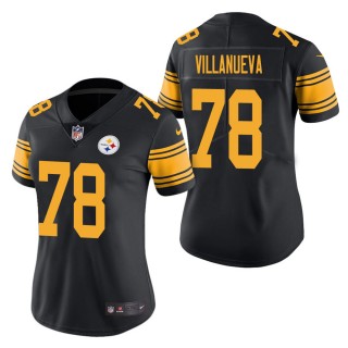 Women's Pittsburgh Steelers Alejandro Villanueva Black Color Rush Limited Jersey