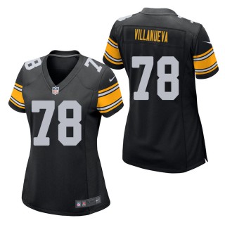 Women's Pittsburgh Steelers Alejandro Villanueva Black Game Jersey