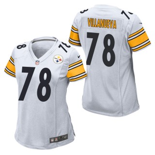 Women's Pittsburgh Steelers Alejandro Villanueva White Game Jersey