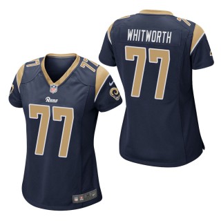 Women's Los Angeles Rams Andrew Whitworth Navy Game Jersey